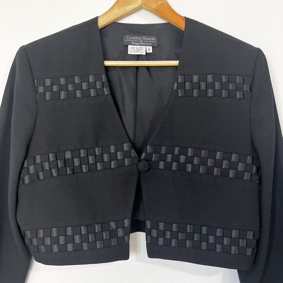 Cynthia Howie For Maggy Boutique Blazer Vintage Cropped Women’s 12 - Picture 1 of 7